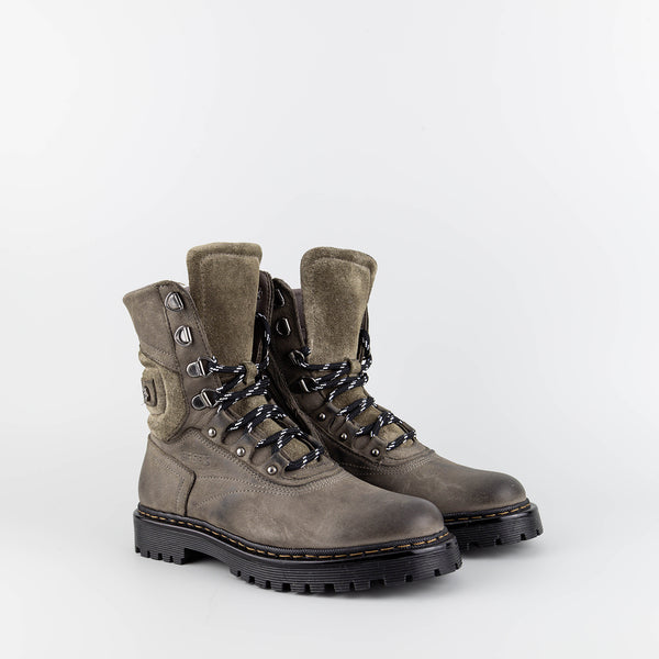 Dana Taupe Suede/Leather Combat Boots