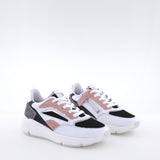 Girl's white and pink leather sneakers by Giga Shoes.