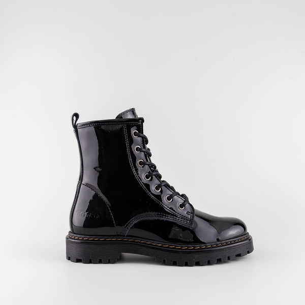 Liz_2_Black Patent Combat Boot