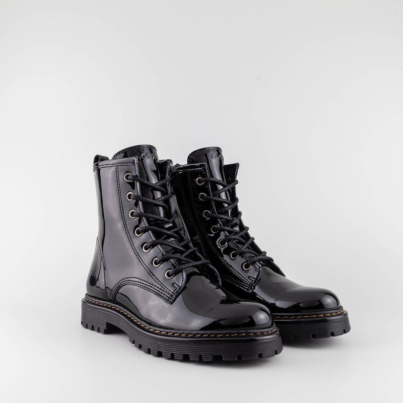 Liz_2_Black Patent Combat Boot