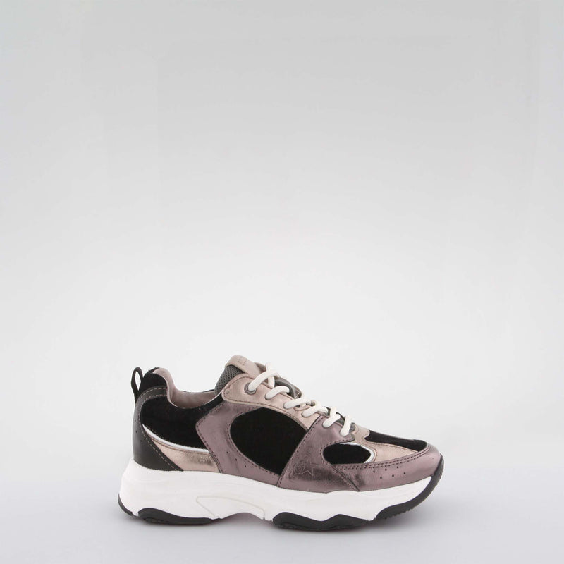 Girl's rose gold suede sneakers by Giga Shoes