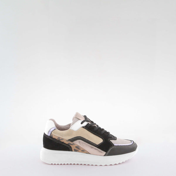 Girl's black suede sneakers by Giga Shoes