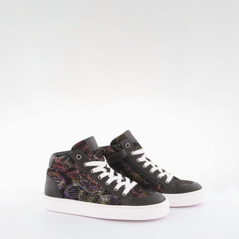 Girl's black suede sneakers by Giga Shoes