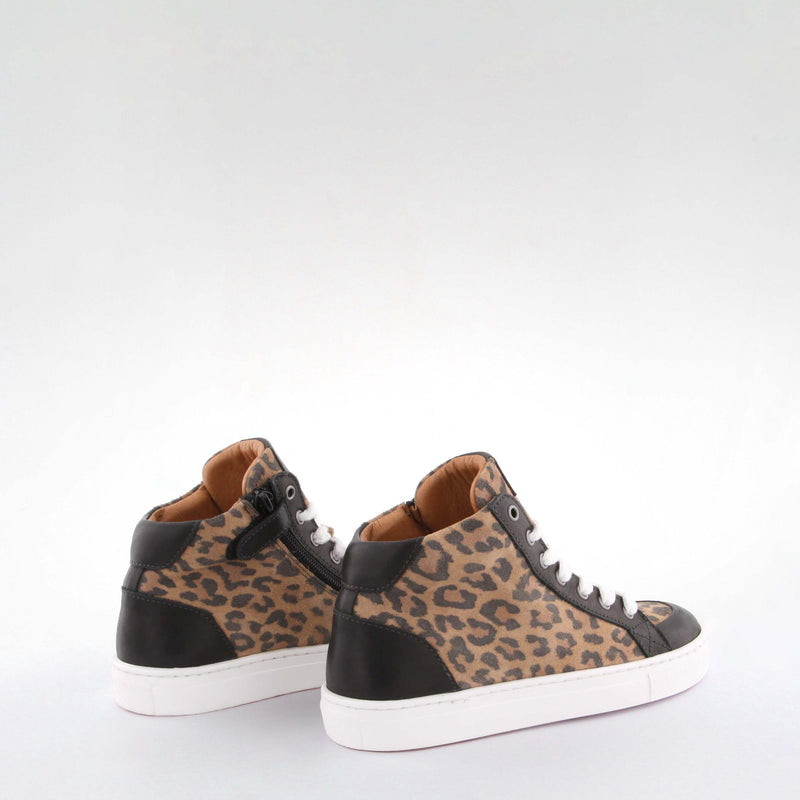 Girl's cognac suede sneakers by Giga Shoes