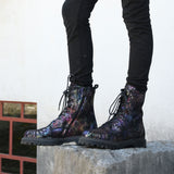 Girl's multicolor leather combat boot by Giga Shoes