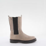 Girl's taupe leather high boot by Giga Shoes