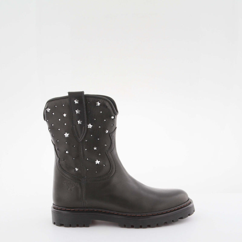 Girl's black leather boot by Giga Shoes