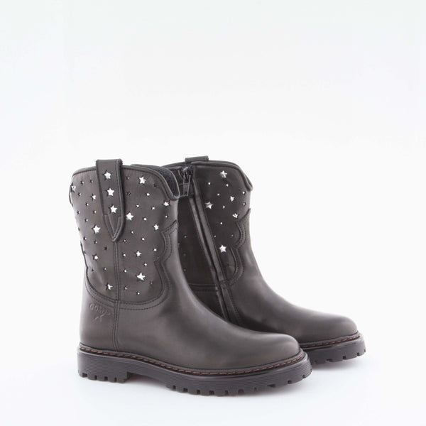 Girl's black leather boot by Giga Shoes