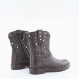 Girl's black leather boot by Giga Shoes