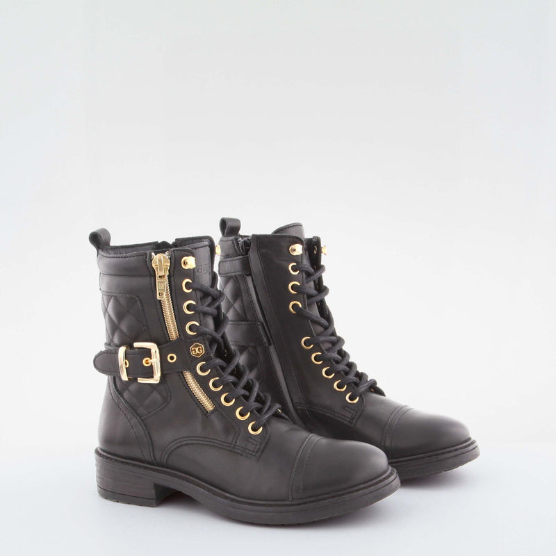 Girl's black leather boot by Giga Shoes