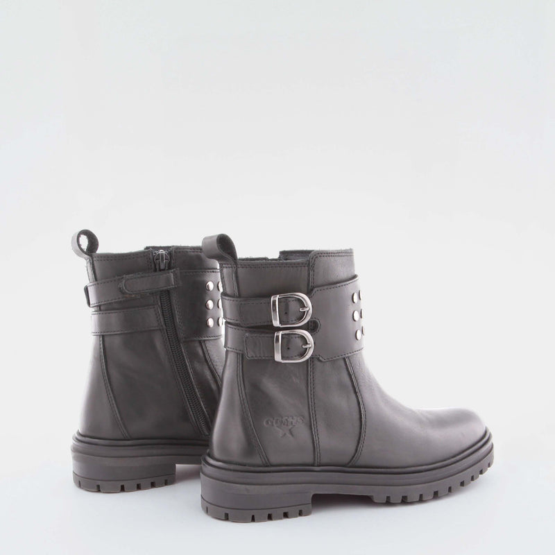 Girl's black leather boot by Giga Shoes.