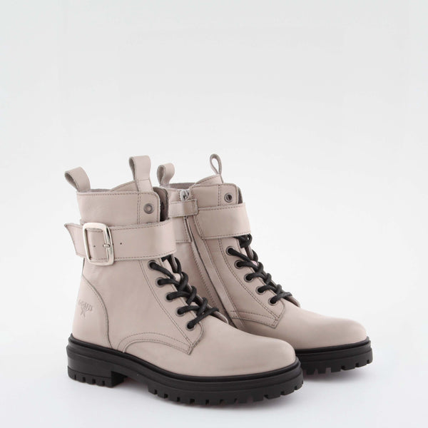 Girl's light taupe leather boot by Giga Shoes