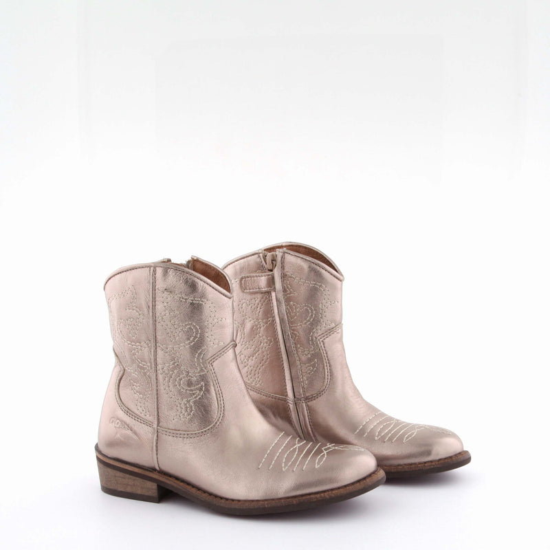 Girl's gold leather boot by Giga Shoes