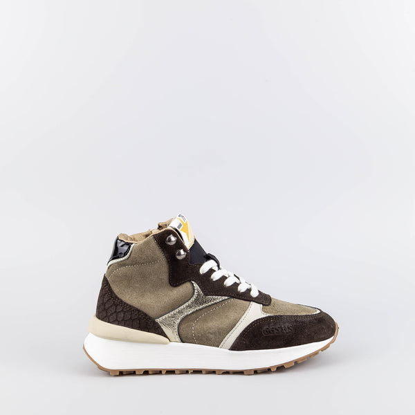Gia Brown/Taupe High Sneakers