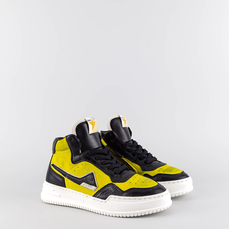 Isaac Yellow Leather High Sneaker