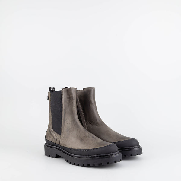 Clarise Taupe Leather Chelsea Boots