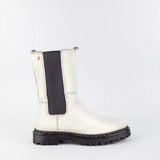 Emily White Leather Chelsea Boots