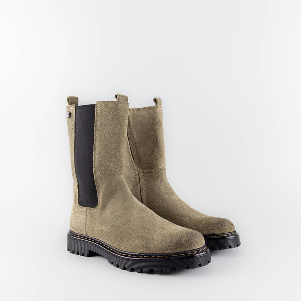 Emily Taupe Leather Chelsea Boots