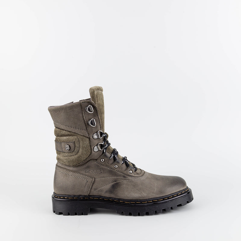 Dana Taupe Suede/Leather Combat Boots