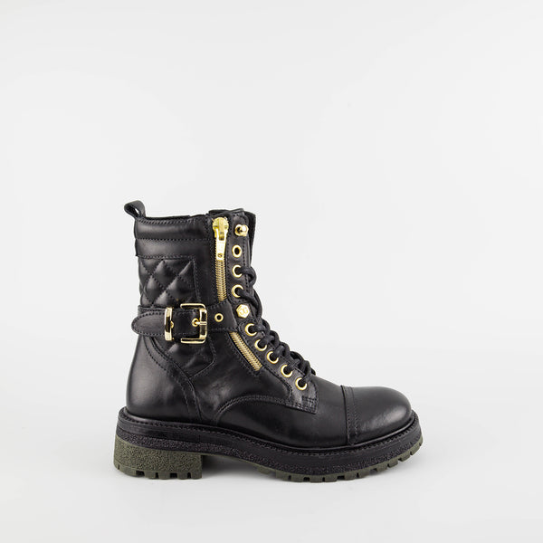 Black and sales gold boots