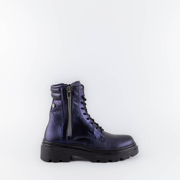 Ida BLue Leather Combat Boots