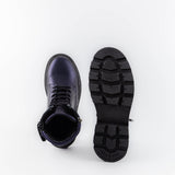 Ida BLue Leather Combat Boots