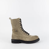 Tori Taupe Suede Combat Boots