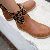 Arya Cognac Leather Ankle Boots