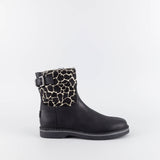 Arya Black Leather Ankle Boots
