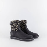 Arya Black Leather Ankle Boots
